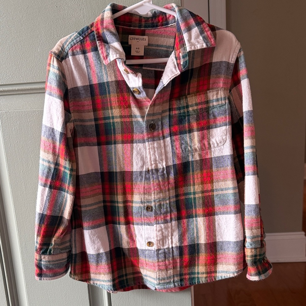 Boys plaid crewcuts button down